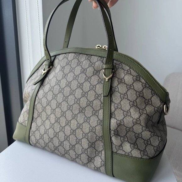 GUCCI Large Joy Boston Bag for Women, GG Canvas Green. Auth - Picture 2 of 16